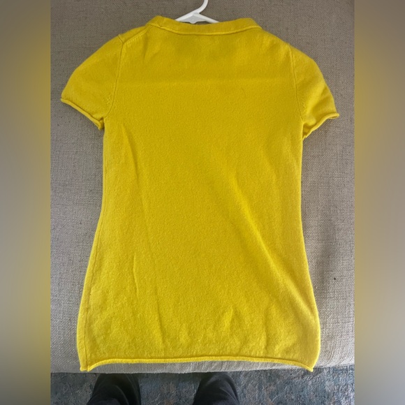 J Crew Yellow 100% Cashmere Shirt XS - Picture 3 of 3